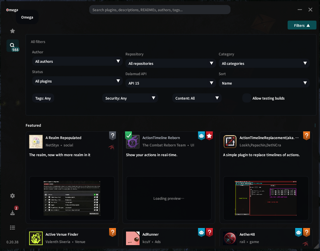 Omega Marketplace — FFXIV plugins made simpler
